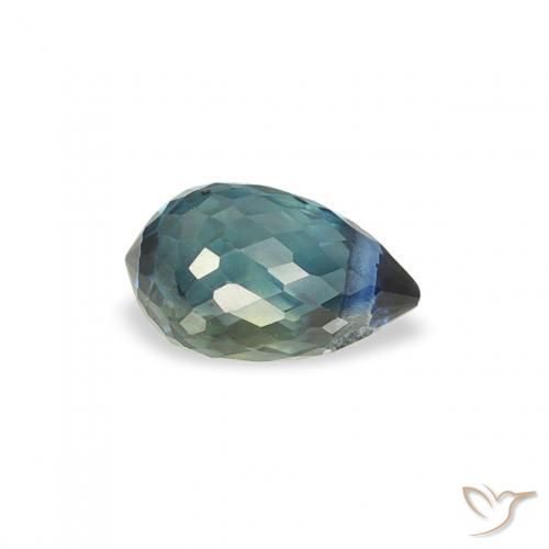 Zaffiro Teal-blu naturale da 0.47 ct, Taglio briolette, VS