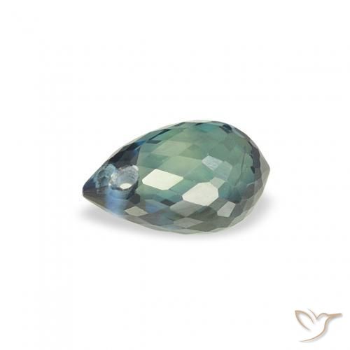 Zaffiro Teal-blu naturale da 0.47 ct, Taglio briolette, VS