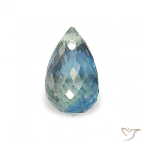 0.74ct Naturale Teal-blu Zaffiro, Taglio briolette, VS