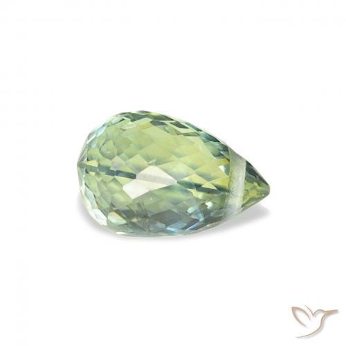 Zaffiro Teal-blu naturale da 0.74 ct, Taglio briolette, VS