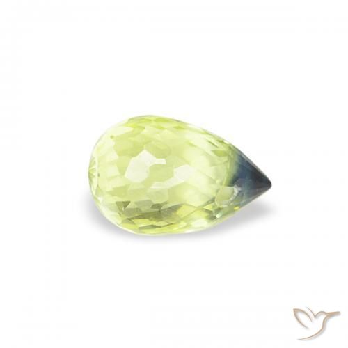 Zaffiro Giallo chiaro naturale da 0.41 ct, Taglio briolette, VS