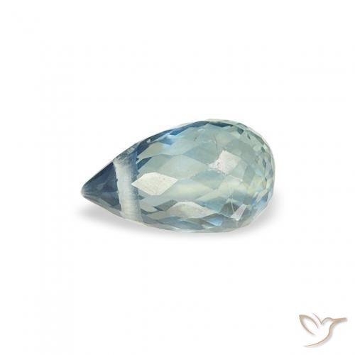 Zaffiro Teal-blu naturale da 0.42 ct, Taglio briolette, VS