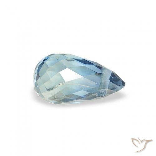 Zaffiro Teal-blu naturale da 0.50 ct, Taglio briolette, VS