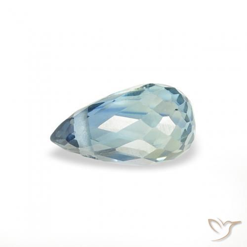 Zaffiro Teal-blu naturale da 0.50 ct, Taglio briolette, VS