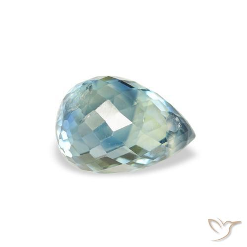 Zaffiro Teal-blu naturale da 1.17 ct, Taglio briolette, VS