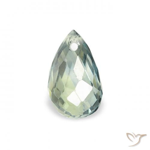 0.69ct Naturale Verde pallido Zaffiro, Taglio briolette, VS