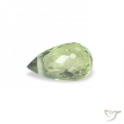 Zaffiro Verde pallido naturale da 0.62 ct, Taglio briolette, VS