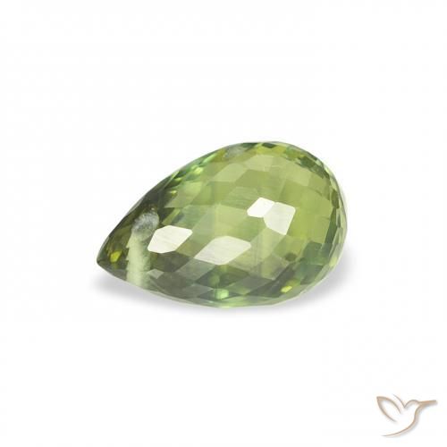 Zaffiro Verde foresta chiaro naturale da 0.92 ct, Taglio briolette, VS