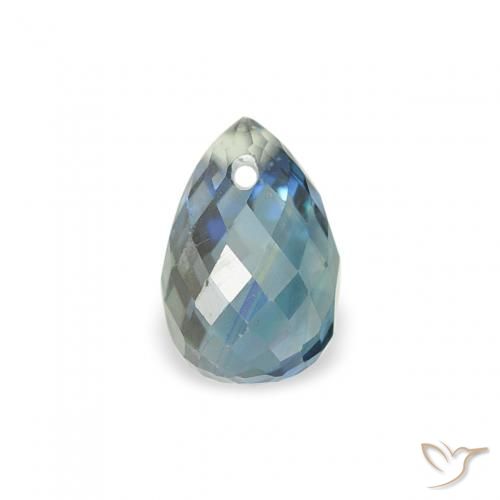 0.63ct Naturale Teal-blu Zaffiro, Taglio briolette, VS