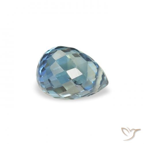 Zaffiro Teal-blu naturale da 0.63 ct, Taglio briolette, VS