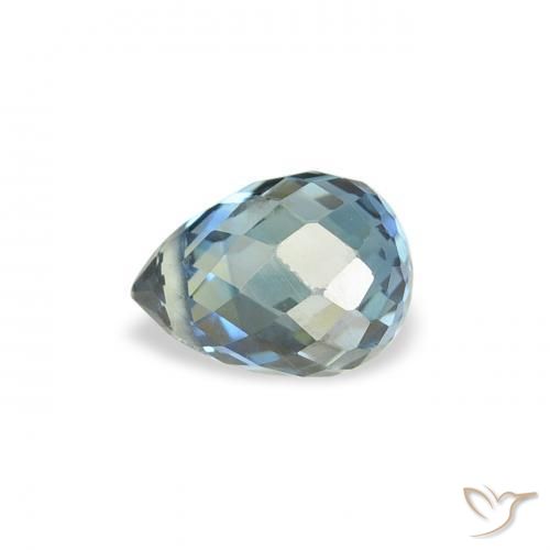 Zaffiro Teal-blu naturale da 0.63 ct, Taglio briolette, VS
