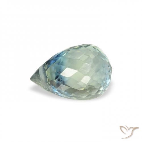 Zaffiro Teal-blu naturale da 1.02 ct, Taglio briolette, VS