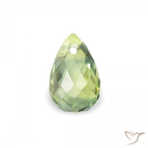 0.43ct Naturale Verde salvia molto chiaro Zaffiro, Taglio briolette, VS
