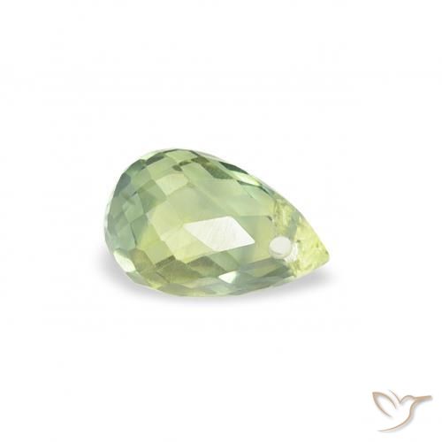 Zaffiro Verde salvia molto chiaro naturale da 0.43 ct, Taglio briolette, VS