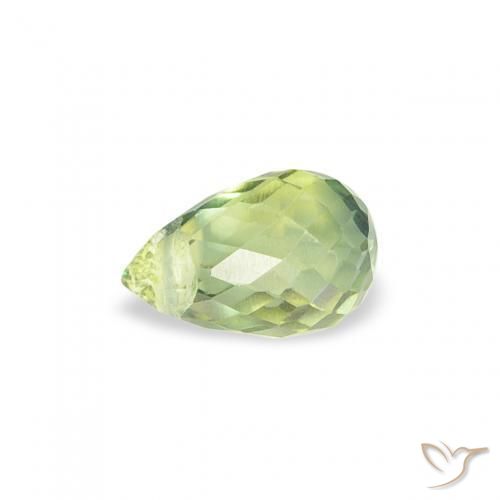 Zaffiro Verde salvia molto chiaro naturale da 0.43 ct, Taglio briolette, VS