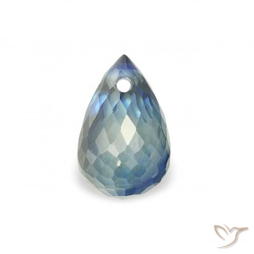 0.65ct Naturale Teal-blu Zaffiro, Taglio briolette, VS