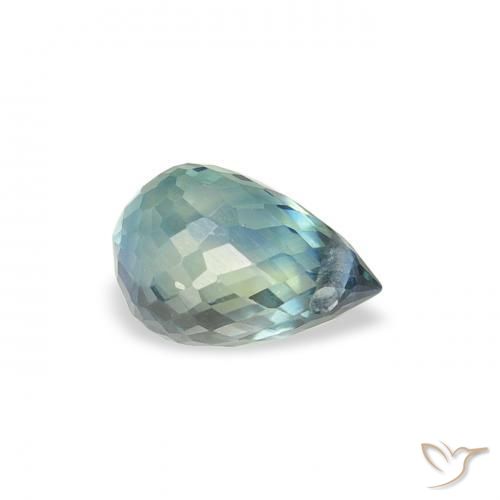 Zaffiro Teal-blu naturale da 0.65 ct, Taglio briolette, VS