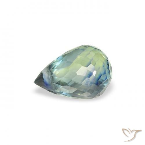 Zaffiro Teal-blu naturale da 0.65 ct, Taglio briolette, VS