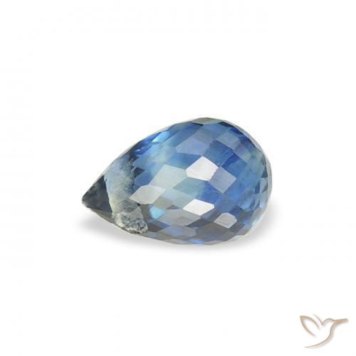 Zaffiro Teal-blu naturale da 0.60 ct, Taglio briolette, VS