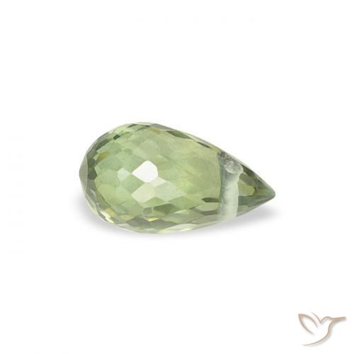 Zaffiro Verde chiaro naturale da 0.48 ct, Taglio briolette, VS