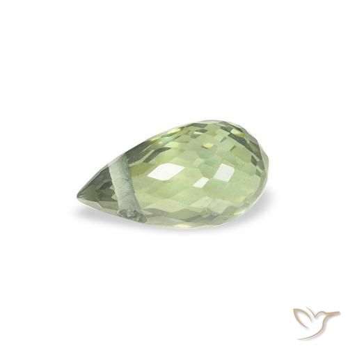 Zaffiro Verde chiaro naturale da 0.48 ct, Taglio briolette, VS
