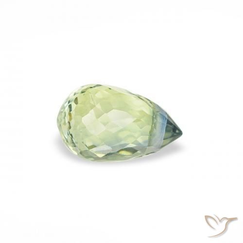 Zaffiro Verde Pera Chiaro naturale da 0.47 ct, Taglio briolette, VS