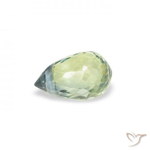 Zaffiro Verde Pera Chiaro naturale da 0.47 ct, Taglio briolette, VS