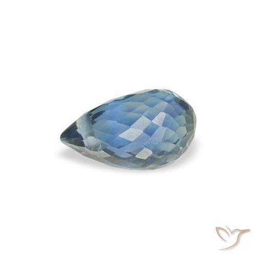 Zaffiro Teal-blu naturale da 0.47 ct, Taglio briolette, VS