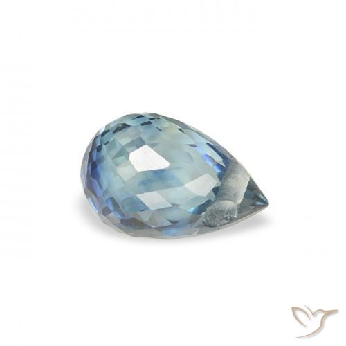 Zaffiro Teal-blu naturale da 0.62 ct, Taglio briolette, VS