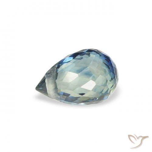 Zaffiro Teal-blu naturale da 0.62 ct, Taglio briolette, VS