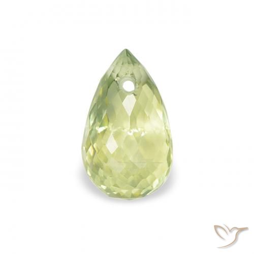0.65ct Naturale Giallo verde Zaffiro, Taglio briolette, VS