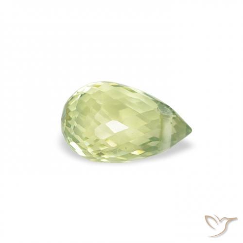 Zaffiro Giallo verde naturale da 0.65 ct, Taglio briolette, VS