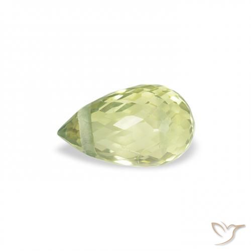 Zaffiro Giallo verde naturale da 0.65 ct, Taglio briolette, VS