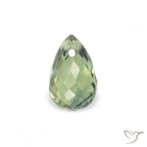 0.49ct Naturale Verde bluastro Zaffiro, Taglio briolette, VS