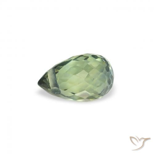 Zaffiro Verde bluastro naturale da 0.49 ct, Taglio briolette, VS