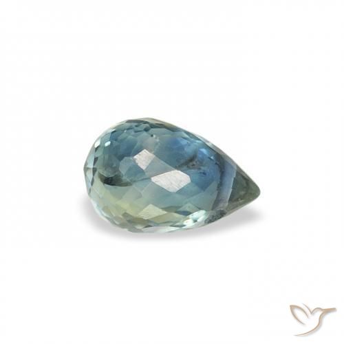 Zaffiro Teal-blu naturale da 0.64 ct, Taglio briolette, VS