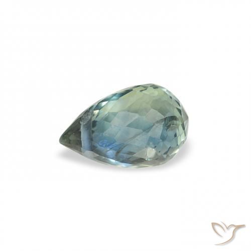 Zaffiro Teal-blu naturale da 0.64 ct, Taglio briolette, VS