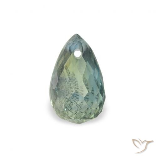 0.66ct Naturale Blu verdastro Zaffiro, Taglio briolette, VS