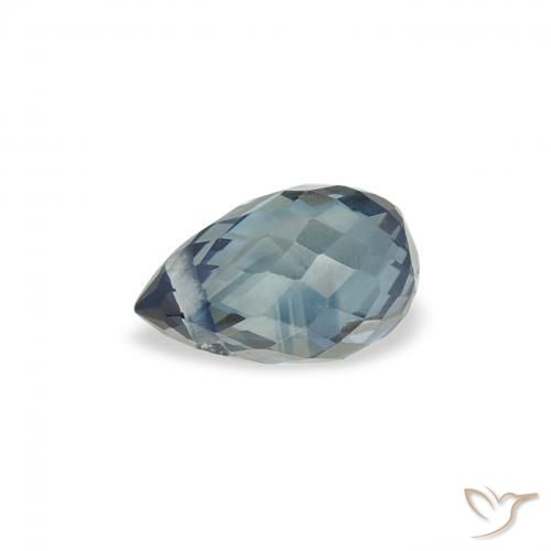 Zaffiro Teal-blu naturale da 0.56 ct, Taglio briolette, VS