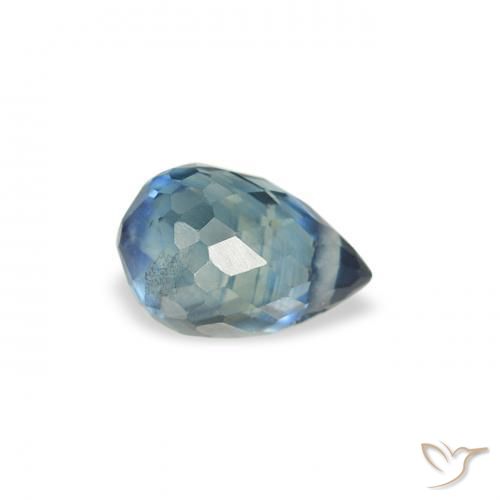 Zaffiro Teal-blu naturale da 0.52 ct, Taglio briolette, VS