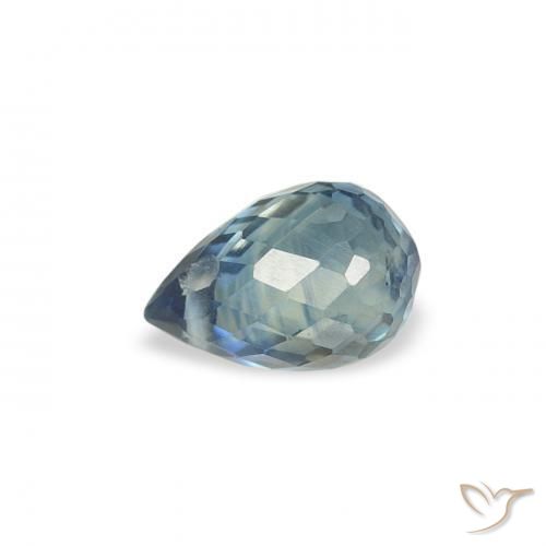 Zaffiro Teal-blu naturale da 0.52 ct, Taglio briolette, VS