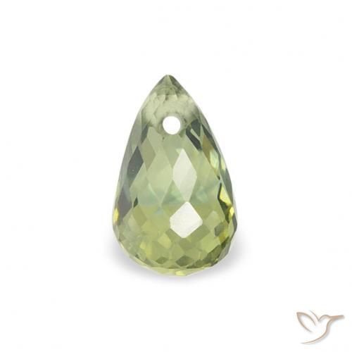 0.39ct Naturale Verde caldo Zaffiro, Taglio briolette, VS