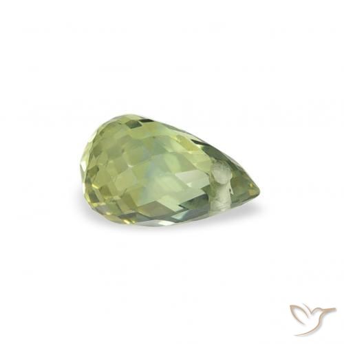 Zaffiro Verde caldo naturale da 0.39 ct, Taglio briolette, VS