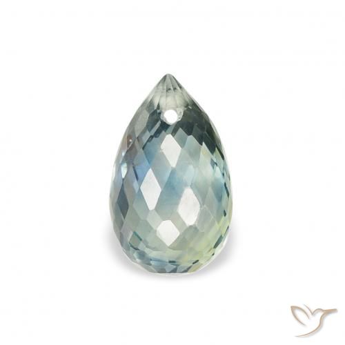 1.04ct Naturale Teal-blu Zaffiro, Taglio briolette, VS