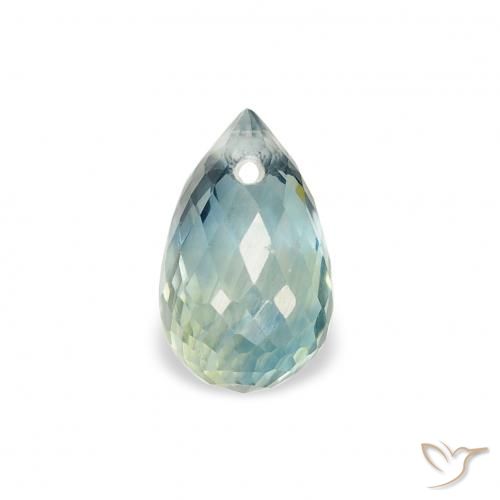 0.90ct Naturale Teal-blu Zaffiro, Taglio briolette, VS