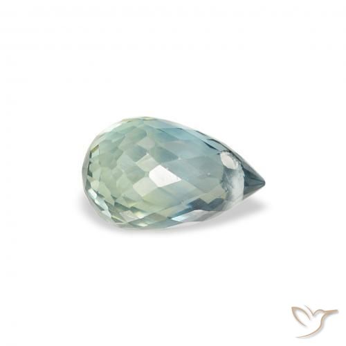 Zaffiro Teal-blu naturale da 0.90 ct, Taglio briolette, VS