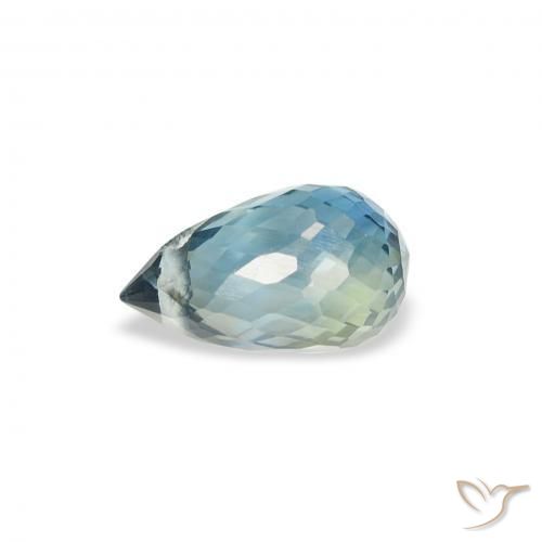 Zaffiro Teal-blu naturale da 0.90 ct, Taglio briolette, VS