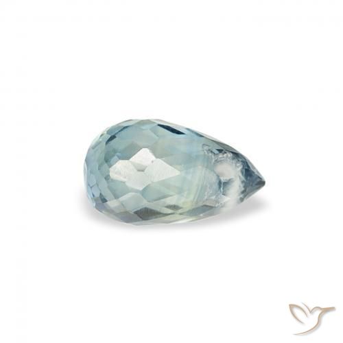 Zaffiro Teal-blu naturale da 0.53 ct, Taglio briolette, VS
