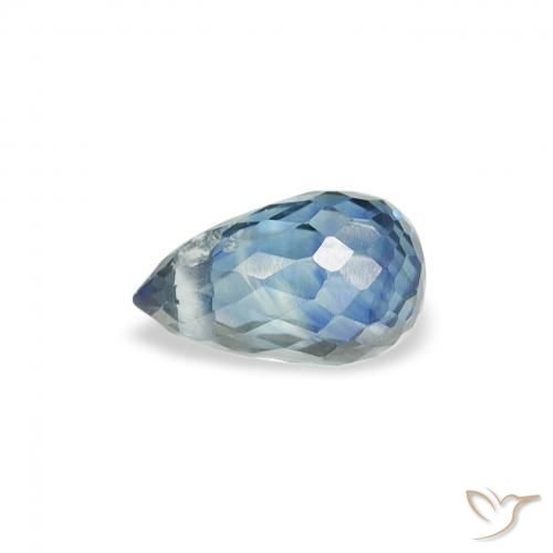 Zaffiro Teal-blu naturale da 0.53 ct, Taglio briolette, VS