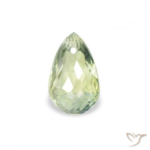 0.84ct Naturale Verde salvia molto chiaro Zaffiro, Taglio briolette, VS